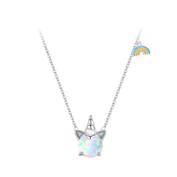 Opal Unicorn Necklace